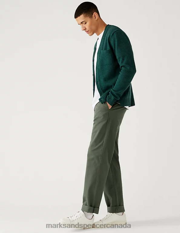 Men Khaki Clothing Marks & Spencer Regular Fit Ultimate Chino 20VTD5287 - Marks and Spencer outlet