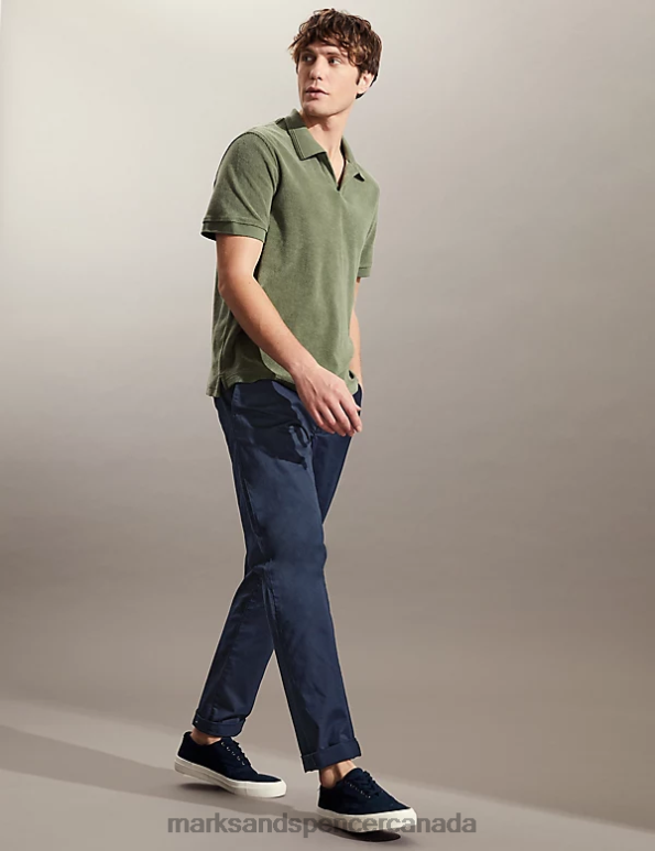 Marks and Spencer sale - Men Medium Navy Clothing Marks & Spencer Slim Fit Stretch Chinos 20VTD6900