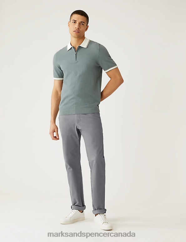 Marks and Spencer sale - Men Mid Grey Clothing Marks & Spencer Regular Fit Stretch Chinos 20VTD232