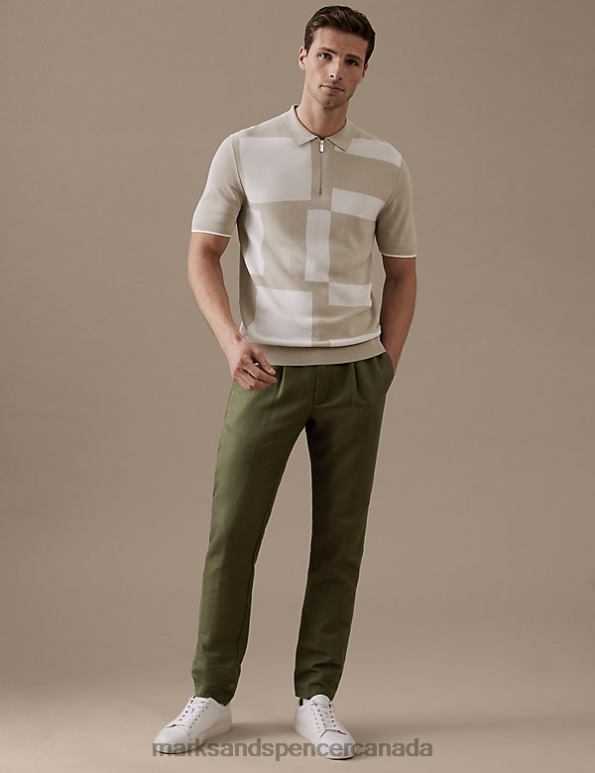 Men Mole Clothing Marks & Spencer Tapered Fit Linen Blend Trousers 20VTD5792 - Marks and Spencer online