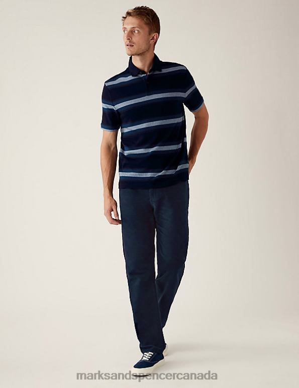 Marks and Spencer sale - Men Navy Clothing Marks & Spencer Regular Fit Moleskin Trousers 20VTD6773