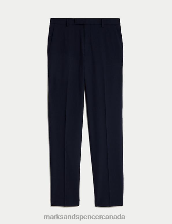 Men Navy Clothing Marks & Spencer Regular Fit Pinstripe Stretch Suit Trousers 20VTD4957 - Marks and Spencer Canada locations