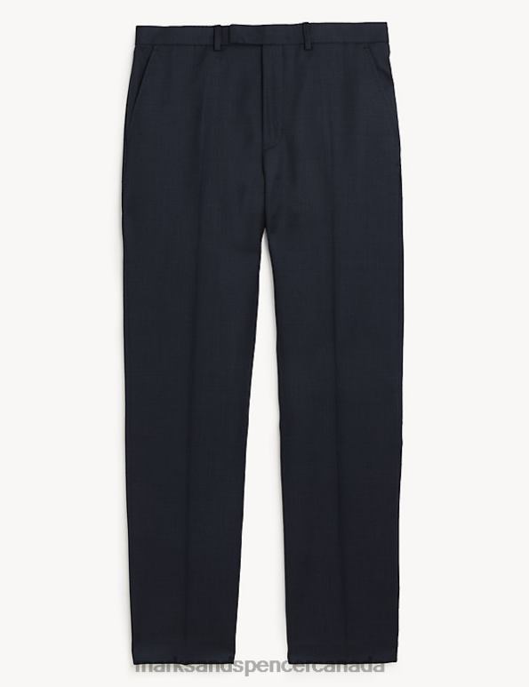 Men Navy Clothing Marks & Spencer Regular Fit Pure Wool Suit Trousers 20VTD6409 - Marks and Spencer Canada locations