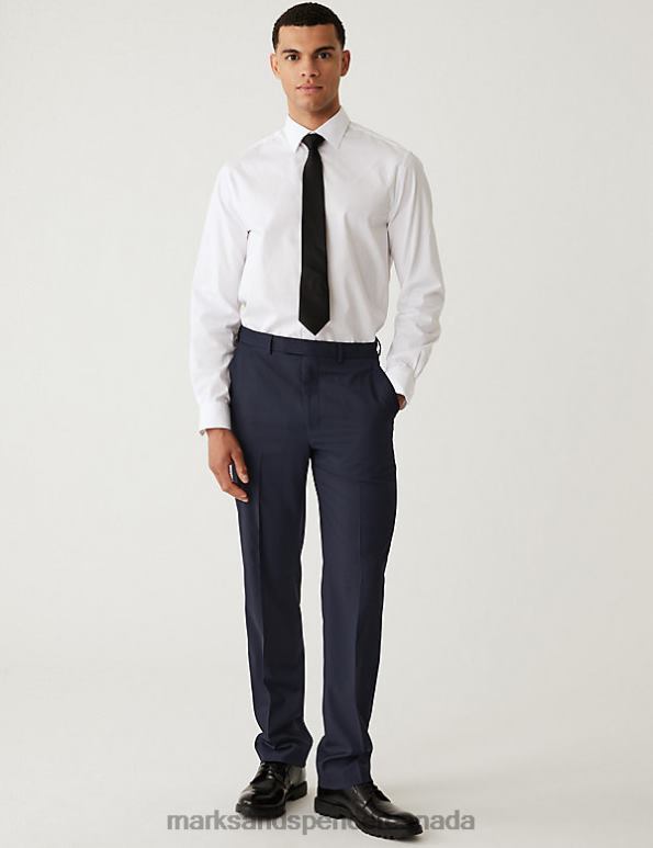 Men Navy Clothing Marks & Spencer Regular Fit Stretch Suit Trousers 20VTD5882 - Marks and Spencer Canada locations