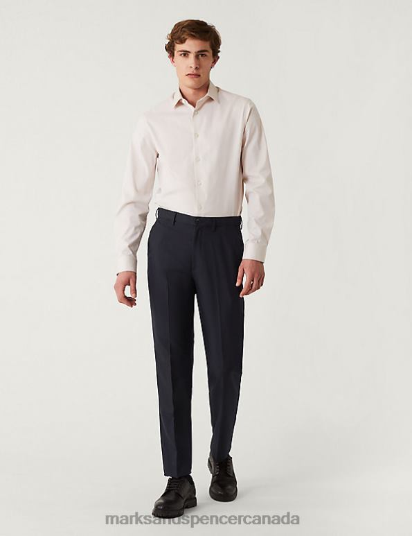 Marks and Spencer Canada - Men Navy Clothing Marks & Spencer Regular Fit Trouser with Active Waist 20VTD5677