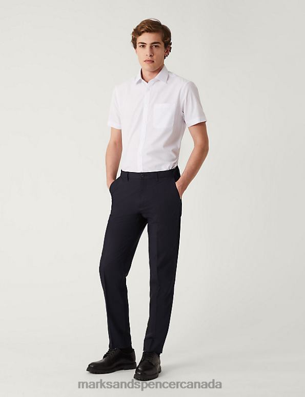 Men Navy Clothing Marks & Spencer Slim Fit Trouser with Active Waist 20VTD5150 - Marks and Spencer outlet