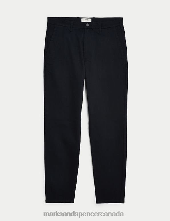 Men Navy Clothing Marks & Spencer Tapered Fit Stretch Chinos 20VTD5964 - Marks and Spencer Canada locations