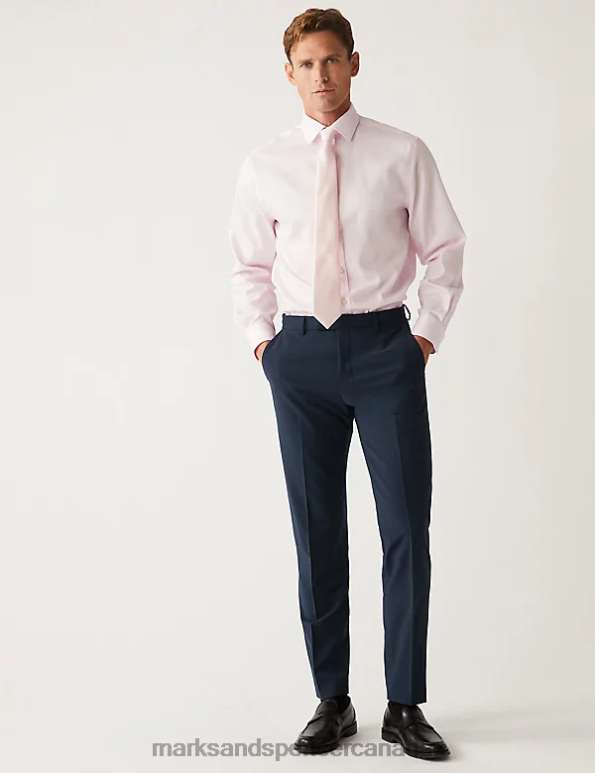 Men Navy Clothing Marks & Spencer The Ultimate Tailored Fit Suit Trousers 20VTD5932 - Marks and Spencer outlet