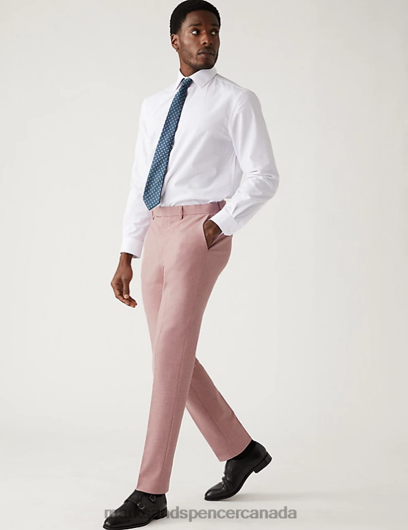 Marks and Spencer sale - Men Pink Clothing Marks & Spencer Slim Fit Marl Stretch Suit Trousers 20VTD5023