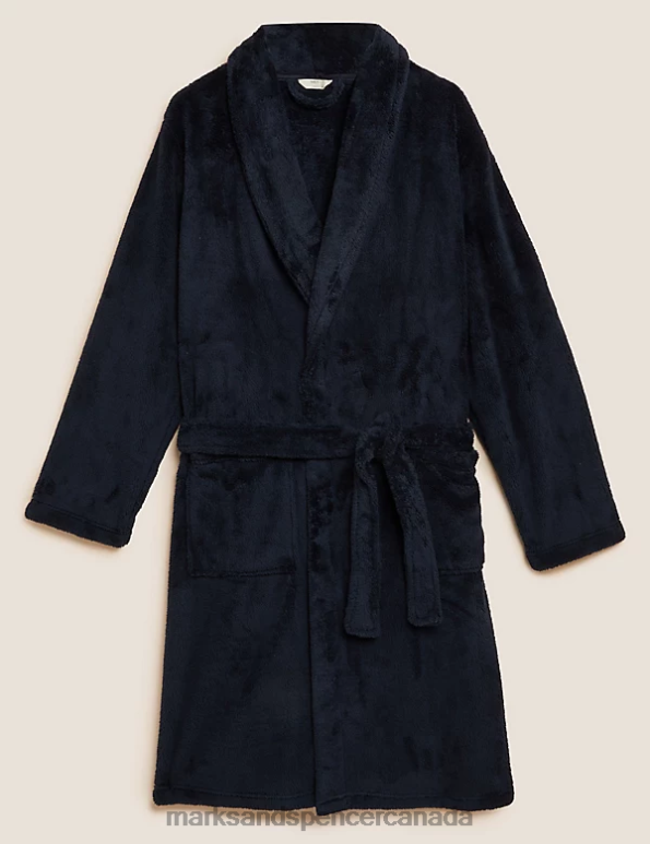 Marks and Spencer near me - Men Dark Navy Clothing Marks & Spencer Fleece Dressing Gown 20VTD4936