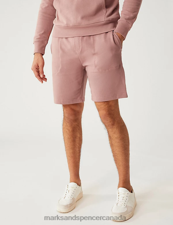 Marks and Spencer sale - Men Antique Rose Clothing Marks & Spencer Drawstring Jersey Shorts 20VTD5117