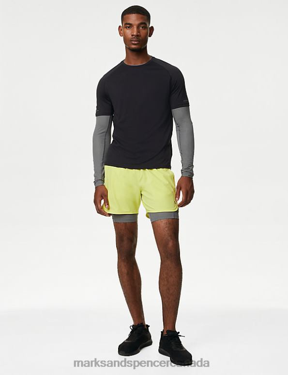 Marks and Spencer Canada - Men Blue/Grey Clothing Marks & Spencer Base Layer Shorts 20VTD5640