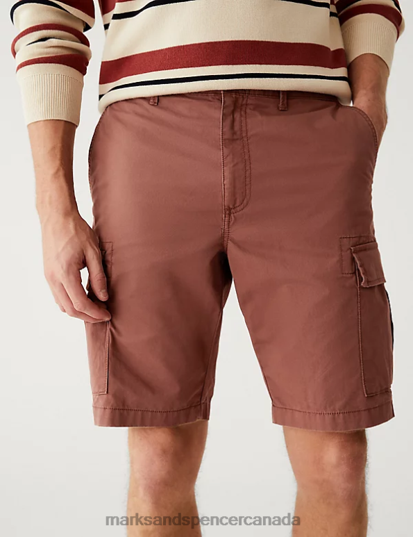 Marks and Spencer sale - Men Brick Clothing Marks & Spencer Pure Cotton Cargo Shorts 20VTD5698