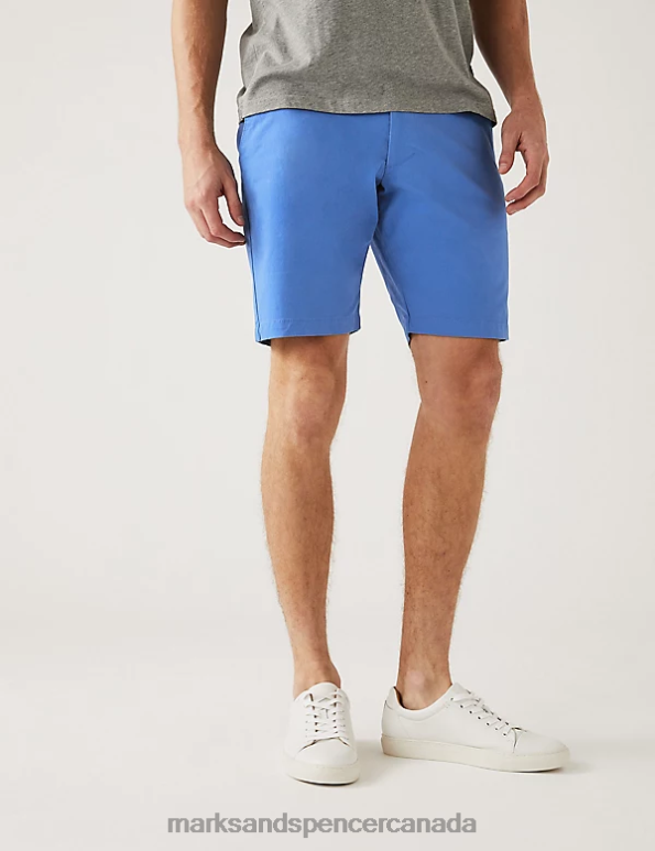 Marks and Spencer sale - Men Bright Blue Clothing Marks & Spencer Stretch Chino Shorts 20VTD6119