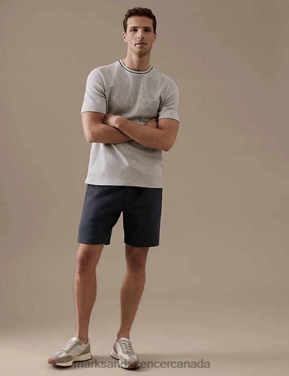 Men Carbon Clothing Marks & Spencer Jersey Textured Shorts 20VTD5623 - Marks and Spencer outlet