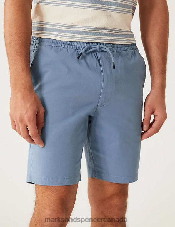 Marks and Spencer Canada - Men Cornflower Clothing Marks & Spencer Elasticated Waist Stretch Shorts 20VTD5845