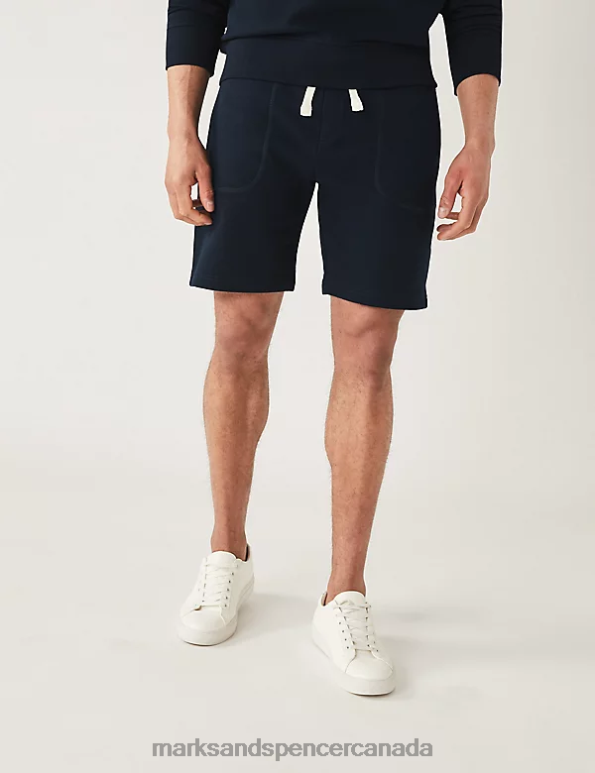 Marks and Spencer near me - Men Dark Navy Clothing Marks & Spencer Drawstring Jersey Shorts 20VTD5116