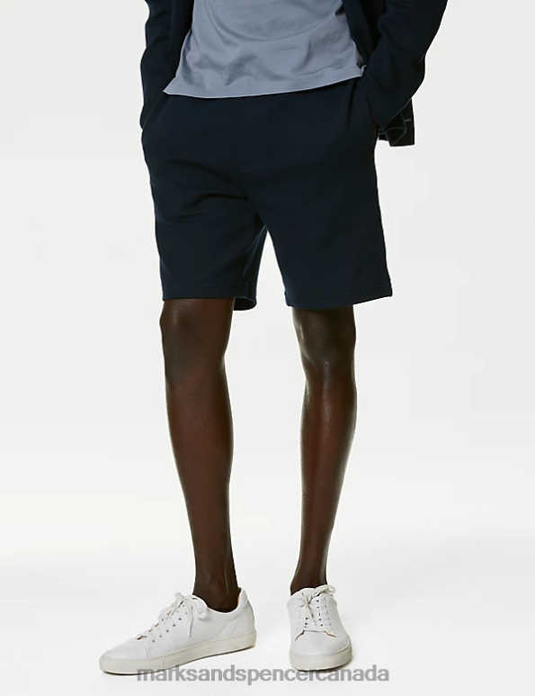 Marks and Spencer Canada - Men Dark Navy Clothing Marks & Spencer Jersey Textured Shorts 20VTD5243