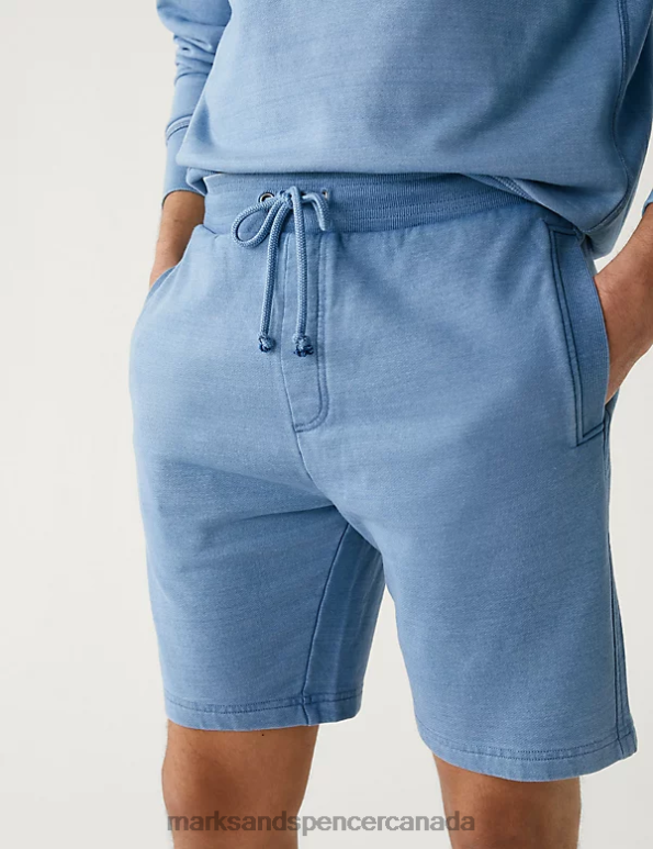 Men Indigo Clothing Marks & Spencer Pure Cotton Sweat Shorts 20VTD5380 - Marks and Spencer Canada locations