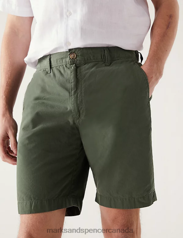 Marks and Spencer near me - Men Khaki Clothing Marks & Spencer Pure Cotton Half Elasticated Waist Shorts 20VTD6803