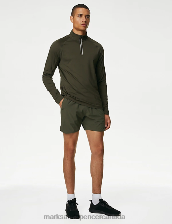 Men Khaki Clothing Marks & Spencer Quick Dry Sports Shorts 20VTD5407 - Marks and Spencer outlet