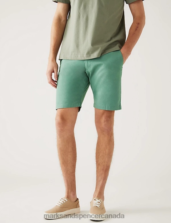 Men Leaf Clothing Marks & Spencer Stretch Chino Shorts 20VTD6120 - Marks and Spencer online