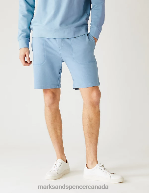 Men Light Airforce Clothing Marks & Spencer Drawstring Jersey Shorts 20VTD5118 - Marks and Spencer online