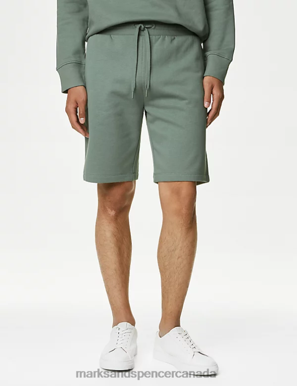 Men Sage Clothing Marks & Spencer Cotton Rich Oversized Jersey Shorts 20VTD4798 - Marks and Spencer online