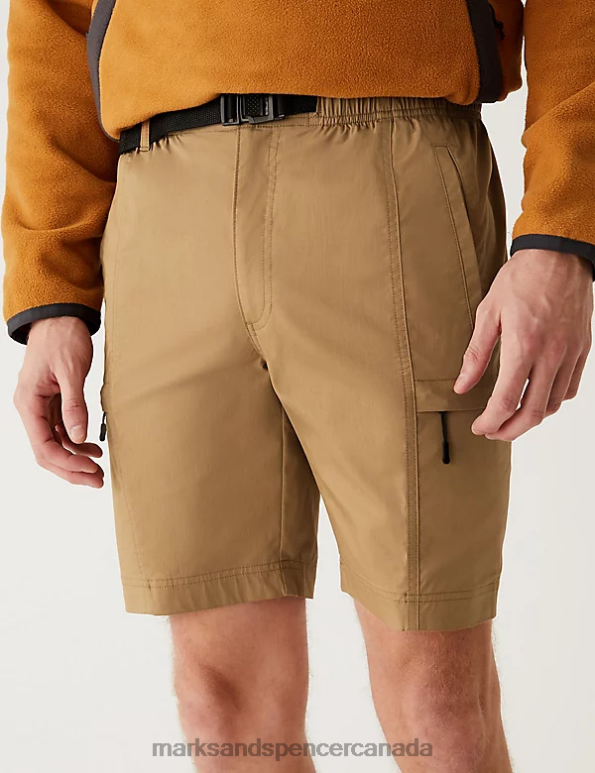 Marks and Spencer Canada - Men Sand Clothing Marks & Spencer Belted Trekking Shorts with Stormwear 20VTD5399