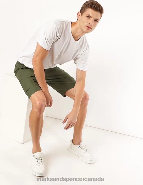 Marks and Spencer Canada - Men Stone Clothing Marks & Spencer INT OPP Linen Shorts 20VTD7149