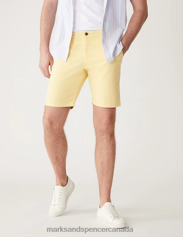 Marks and Spencer near me - Men Yellow Clothing Marks & Spencer Stretch Chino Shorts 20VTD5746