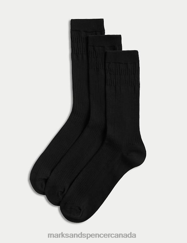 Marks and Spencer near me - Men Black Clothing Marks & Spencer 3pk Gentle Grip Cool & Fresh Socks 20VTD6866