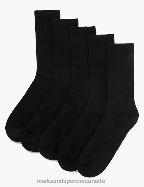 Marks and Spencer Canada - Men Black Clothing Marks & Spencer 5pk Cool & Fresh Sports Socks 20VTD6015