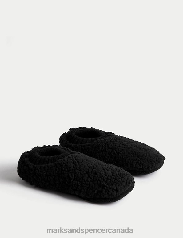 Men Black Clothing Marks & Spencer Fleece Slipper Socks 20VTD7219 - Marks and Spencer online