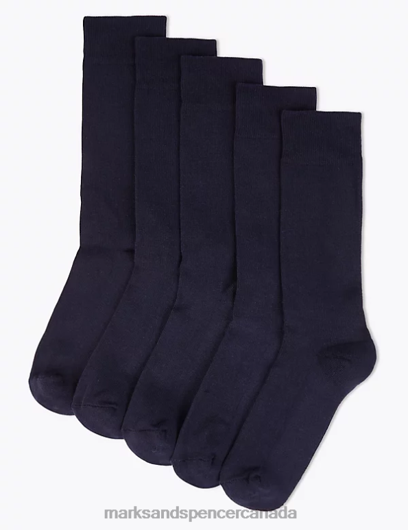 Men Navy Clothing Marks & Spencer 5pk Cool & Fresh Cushioned Socks 20VTD7082 - Marks and Spencer online