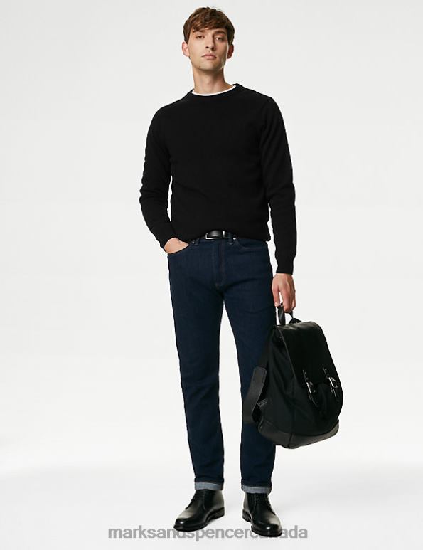 Men Black Clothing Marks & Spencer Pure Extra Fine Lambswool Crew Neck Jumper 20VTD7054 - Marks and Spencer Canada locations