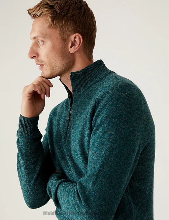 Marks and Spencer near me - Men Green Mix Clothing Marks & Spencer Pure Extra Fine Lambswool Jumper 20VTD7113