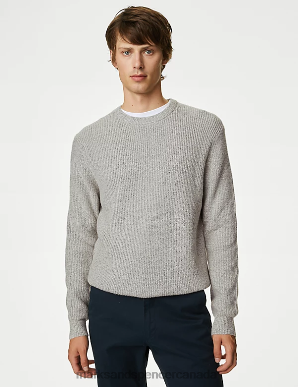 Men Neutral Clothing Marks & Spencer Supersoft Chunky Crew Neck Jumper 20VTD5797 - Marks and Spencer Canada locations