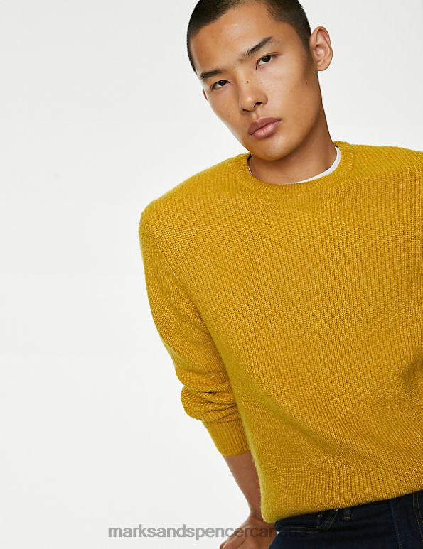 Marks and Spencer sale - Men Yellow Clothing Marks & Spencer Supersoft Chunky Crew Neck Jumper 20VTD5795