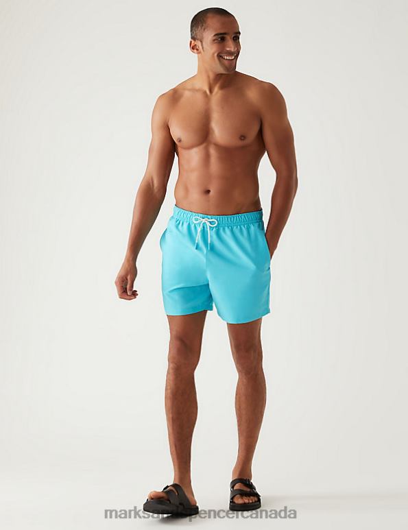 Marks and Spencer sale - Men Dusted Aqua Clothing Marks & Spencer Quick Dry Swim Shorts 20VTD5134