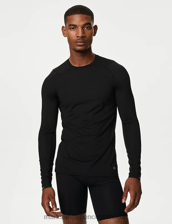 Men Black Clothing Marks & Spencer Long Sleeve Training T-Shirt 20VTD6329 - Marks and Spencer online