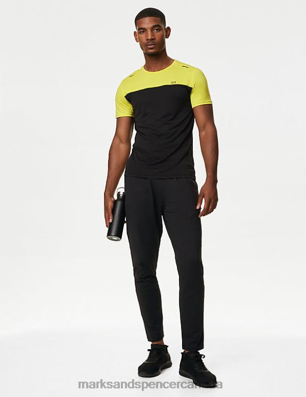 Marks and Spencer near me - Men Black Mix Clothing Marks & Spencer Colour Block Training T-Shirt 20VTD6440