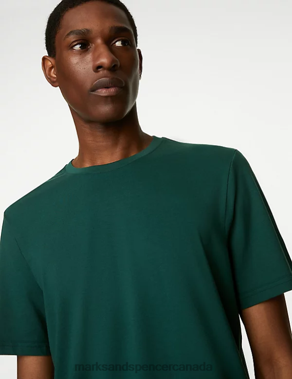 Marks and Spencer near me - Men Bottle Green Clothing Marks & Spencer Pure Cotton Crew Neck T-Shirt 20VTD167