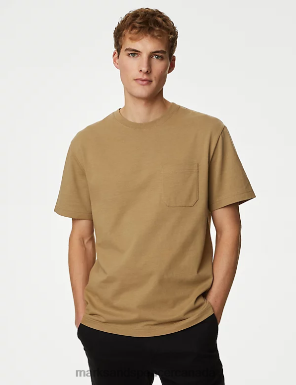 Marks and Spencer near me - Men Bronze Clothing Marks & Spencer Pure Cotton Heavyweight T-Shirt 20VTD5364