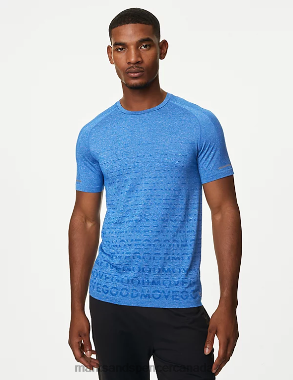 Marks and Spencer near me - Men Cobalt Clothing Marks & Spencer Seam Free Printed Training T-Shirt 20VTD5390