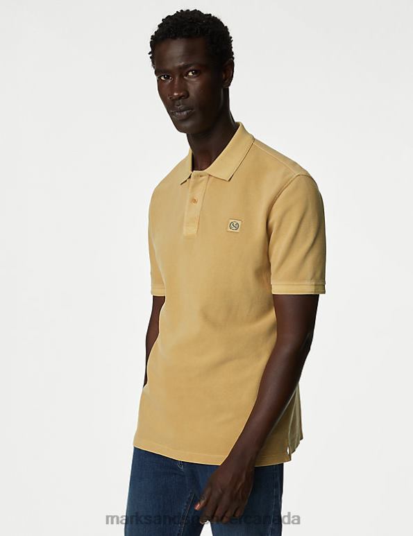 Marks and Spencer Canada - Men Dark Honey Clothing Marks & Spencer Pure Cotton Polo Shirt 20VTD7214