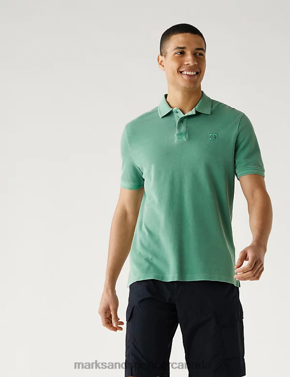 Marks and Spencer near me - Men Fresh Green Clothing Marks & Spencer Pure Cotton Polo Shirt 20VTD6868