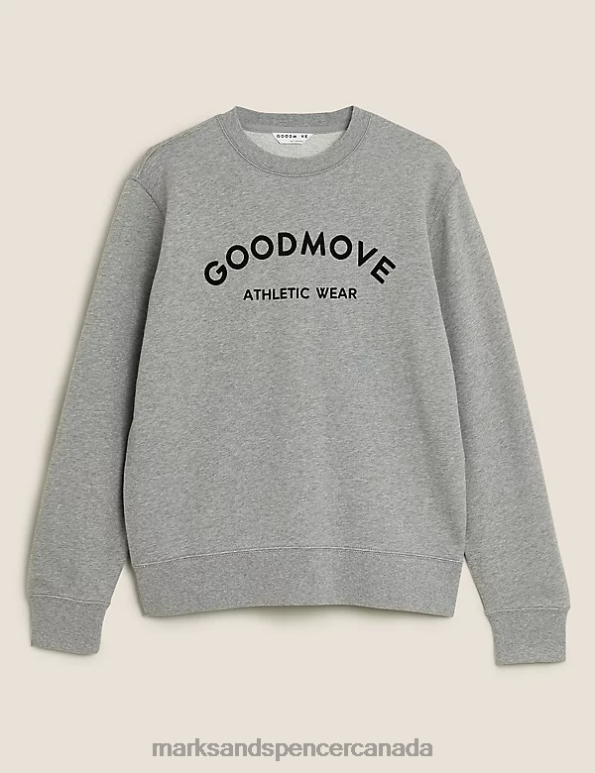 Marks and Spencer near me - Men Grey Clothing Marks & Spencer Pure Cotton Graphic Sweatshirt 20VTD6823