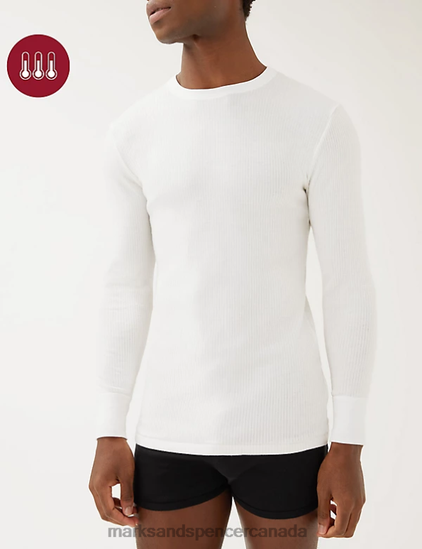 Marks and Spencer near me - Men Ivory Clothing Marks & Spencer Heatgen Maximum Thermal Long Sleeve Top 20VTD5768