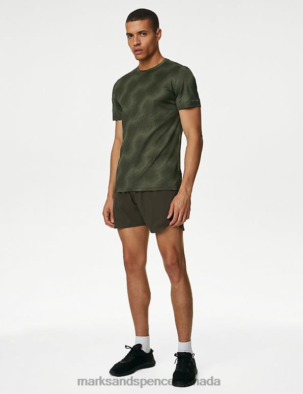 Men Khaki Clothing Marks & Spencer Printed Training T-Shirt 20VTD6711 - Marks and Spencer outlet